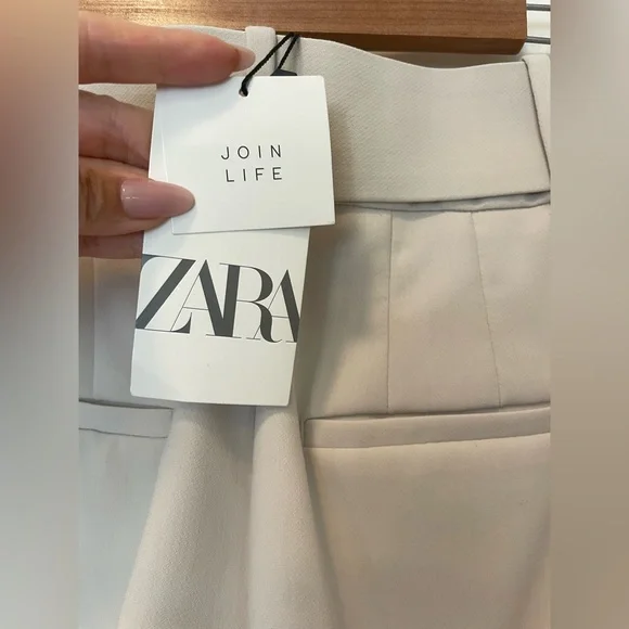 ZARA NWT high-waisted pants with fabric-covered belt SZ M NEW ! - Picture 6 of 6